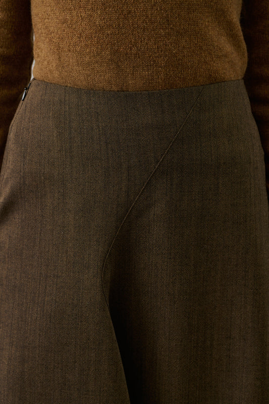 Jupe Gali - Marron Chiné - Laine - Femme