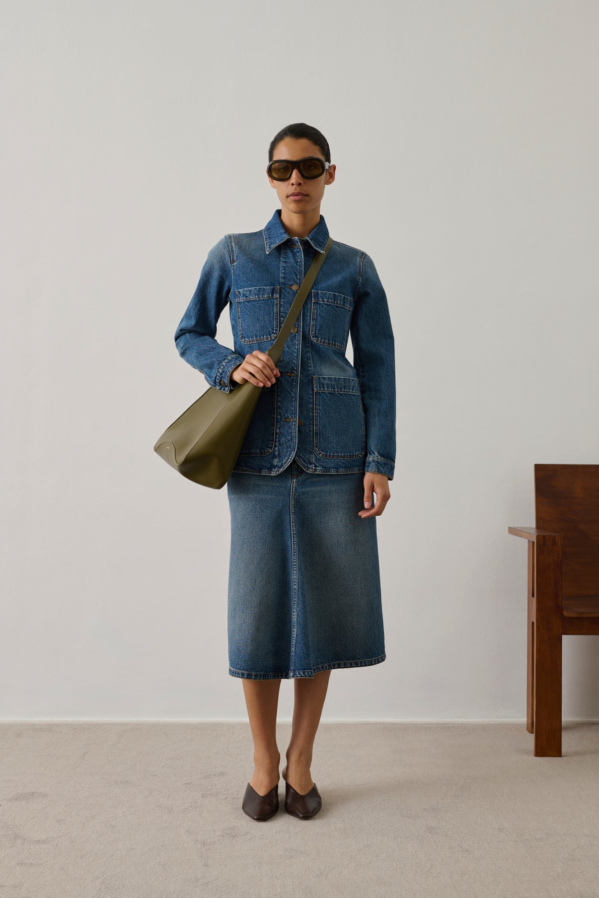 Jupe Halo - Bleu - Coton - Femme vue 1