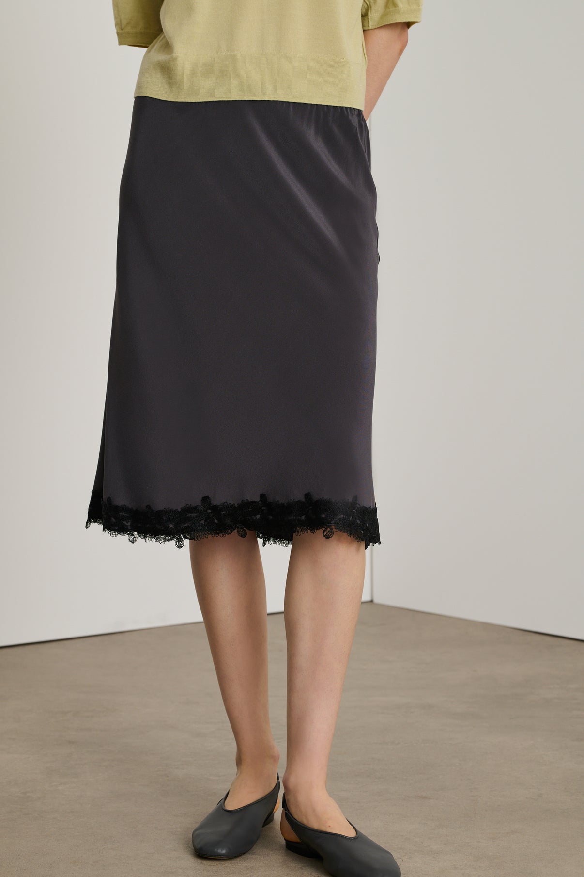 Jupe Exquise - Gris Anthracite - Soie - Femme vue 3