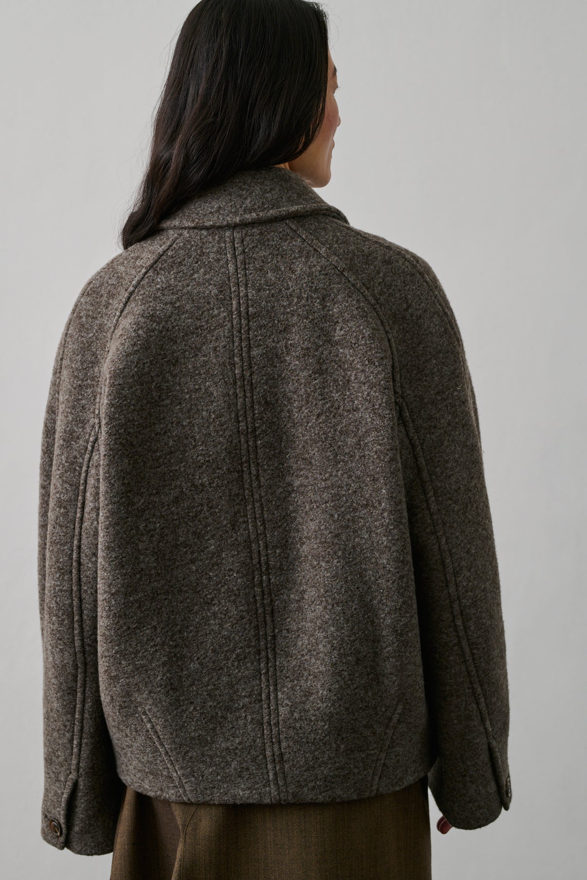 Manteau Balard - Gris Marron - Laine - Femme vue 2