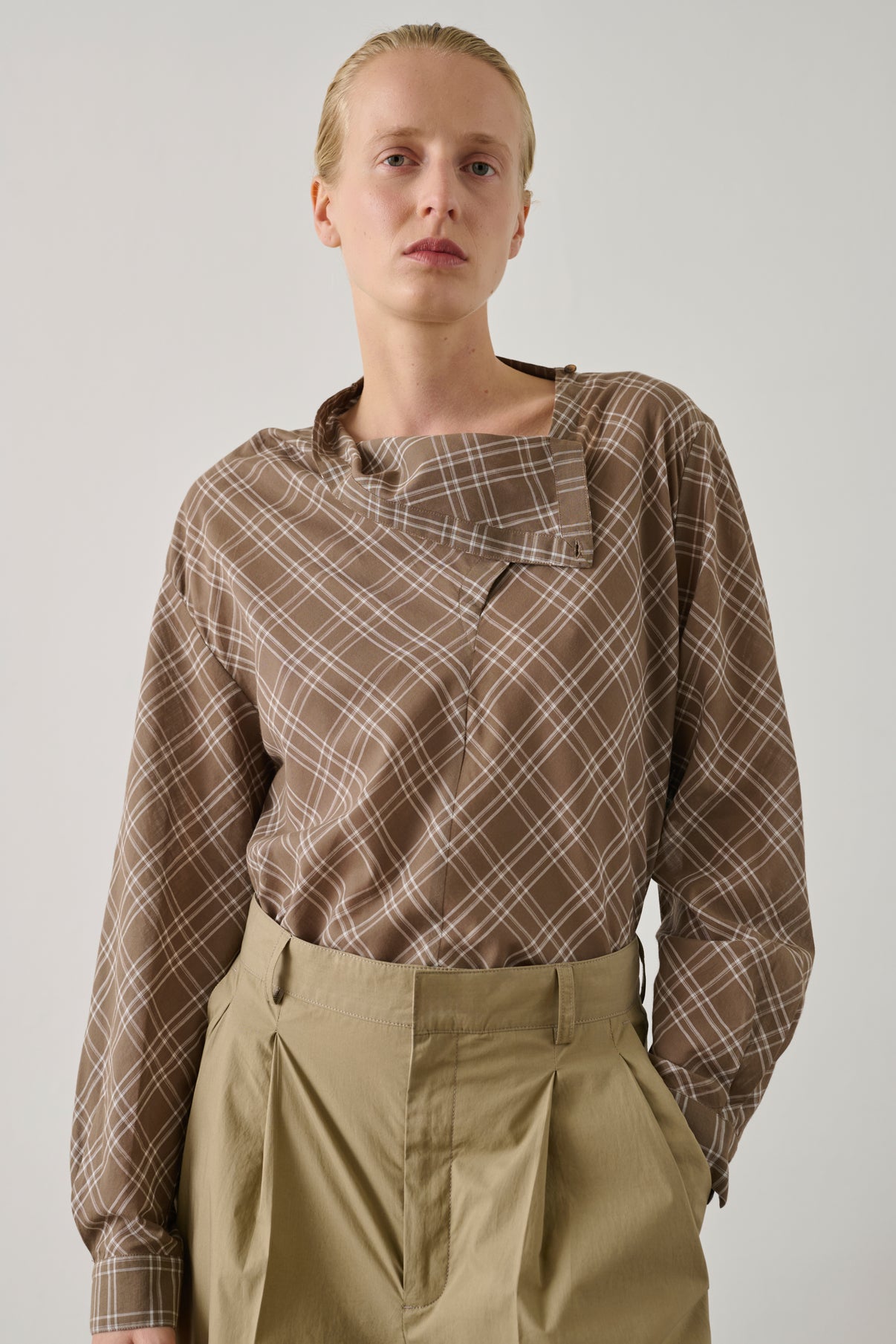 Blouse Irving - Marron Glacé/Écru - Coton - Femme vue 4