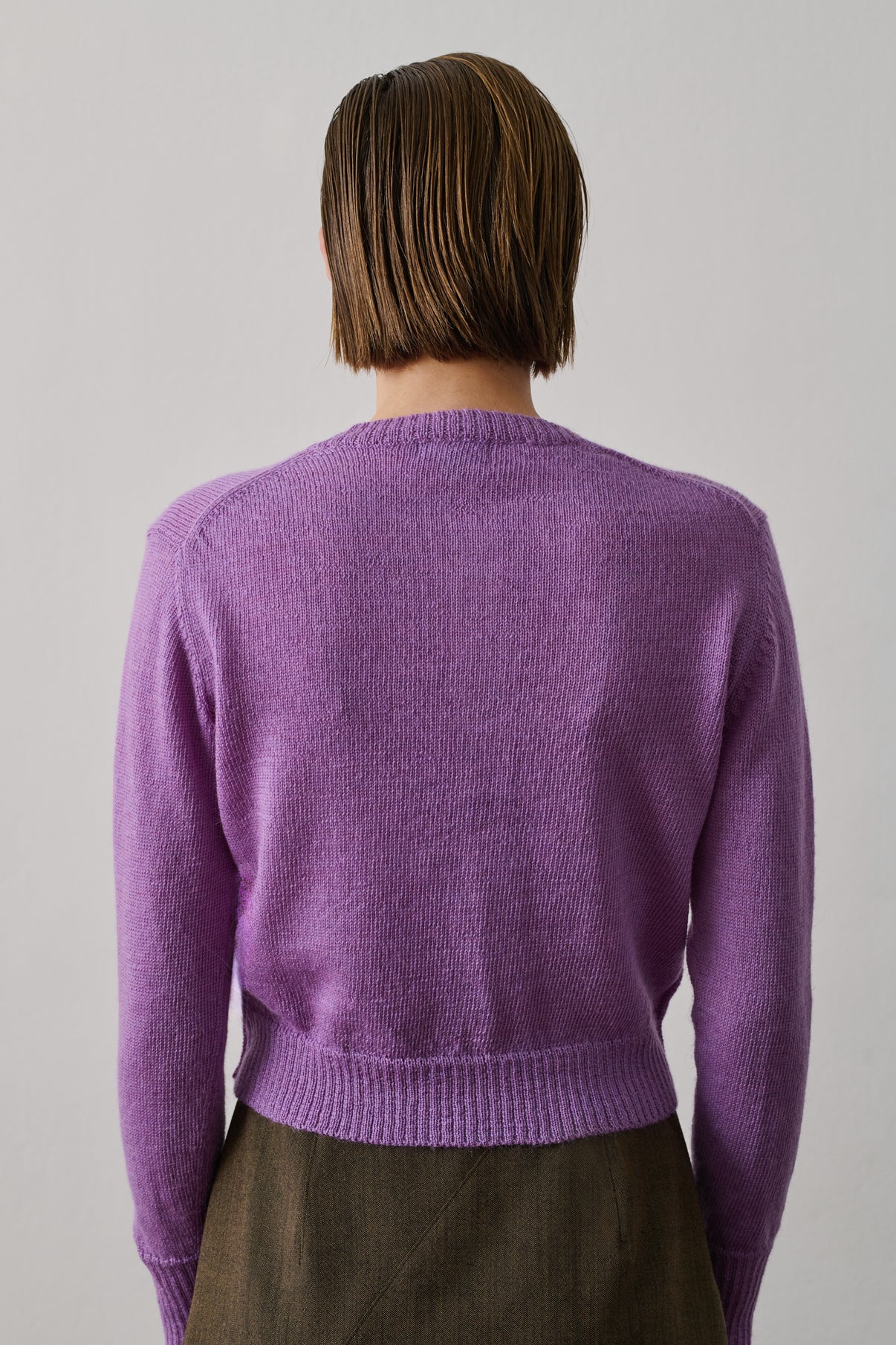 Cardigan Griffith - Lilas - Laine - Femme vue 4